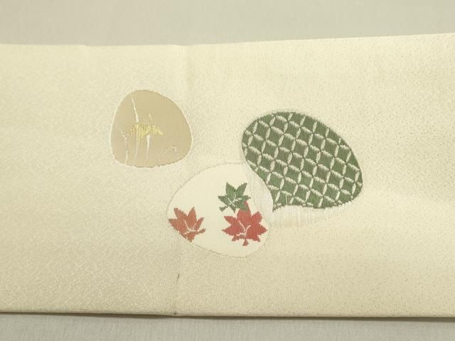 平和屋着物●九寸名古屋帯　寿光織　貝合わせ花文　金銀糸　正絹　逸品　DAAY2702op 平和屋着物○九寸名古屋帯 寿光織 貝合わせ花文 金銀糸