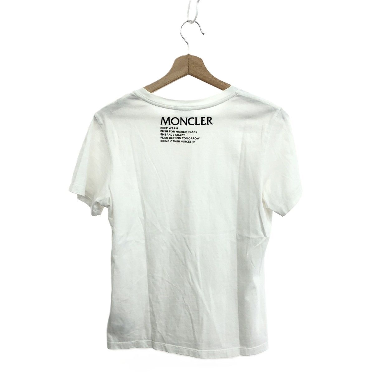 MONCLER モンクレール 半袖カットソー サイズ:S Tシャツ/バックプリント 2021年モデル   ホワイト レディース / 240001151662 MONCLER モンクレール 半袖カットソー サイズ:S Tシャツ/バック