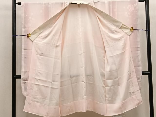 平和屋着物●振袖用長襦袢　流水花丸地紋　暈し染め　正絹　逸品　BAAV8270mz 平和屋着物○振袖用長襦袢 流水花丸地紋 暈し染め 正絹 逸品