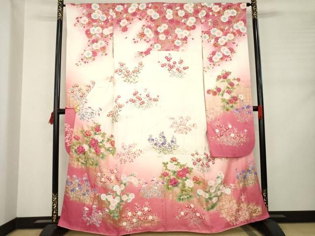 平和屋着物●訪問着　螺鈿　銀杏　暈し染め　金彩　鈴乃屋扱い　正絹　逸品　AABD7001ph 平和屋着物○訪問着 螺鈿 銀杏 暈し染め 金彩 鈴乃屋扱い 正絹 逸品