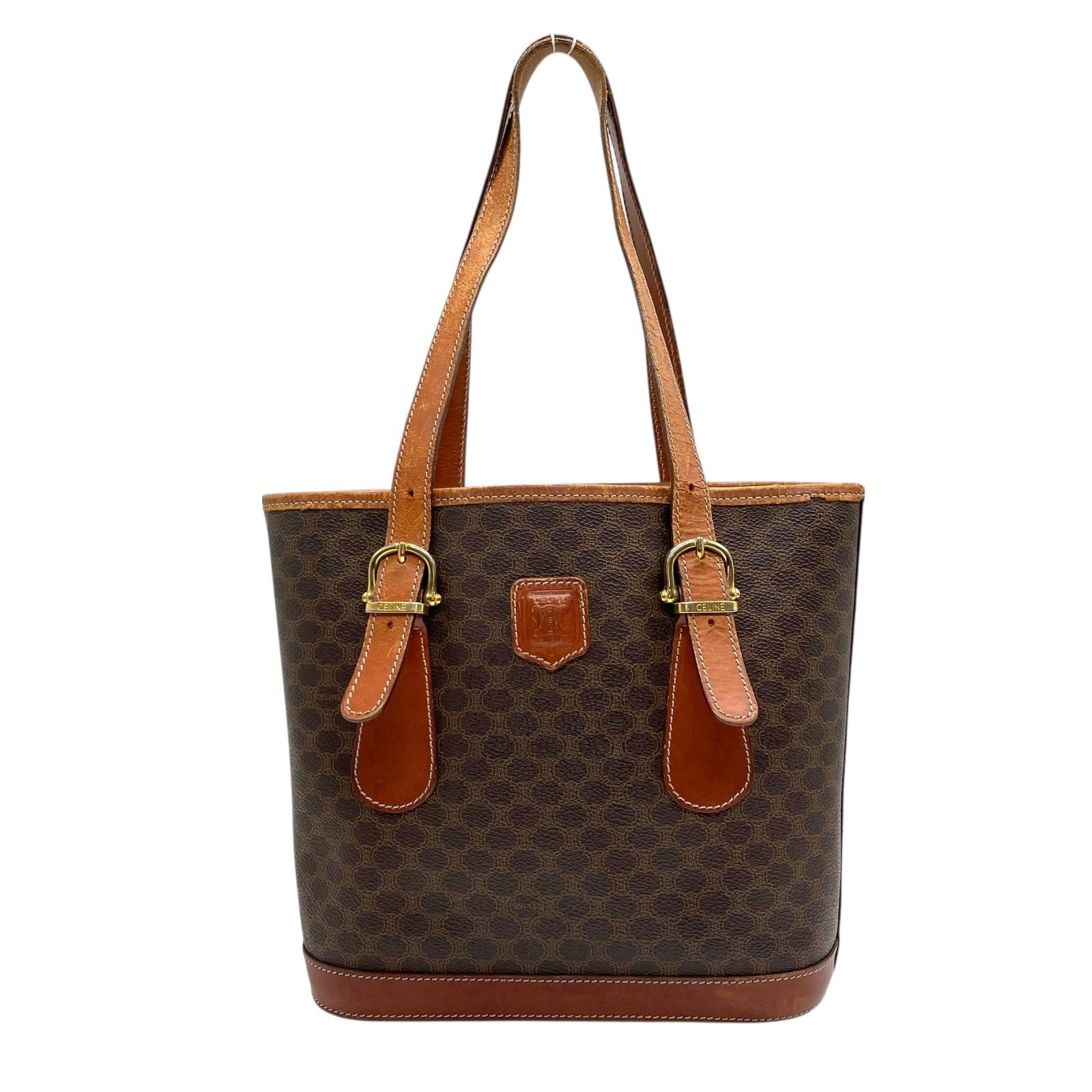 CELINE セリーヌ ヴィンテージ マカダム トートバッグ PVC レザー