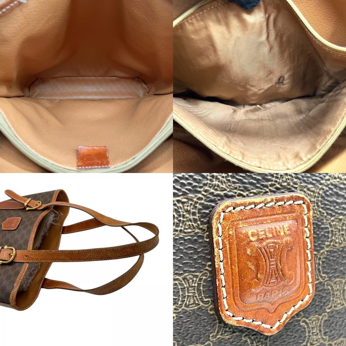 CELINE セリーヌ ヴィンテージ マカダム トートバッグ PVC レザー