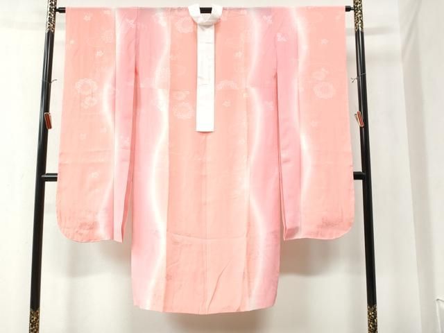 平和屋着物●振袖用長襦袢　無双仕立て　雲取り菊地紋　暈し染め　正絹　逸品　未使用　CAAZ3284yc 平和屋着物○振袖用長襦袢 無双仕立て 雲取り菊地紋 暈し染め 正絹