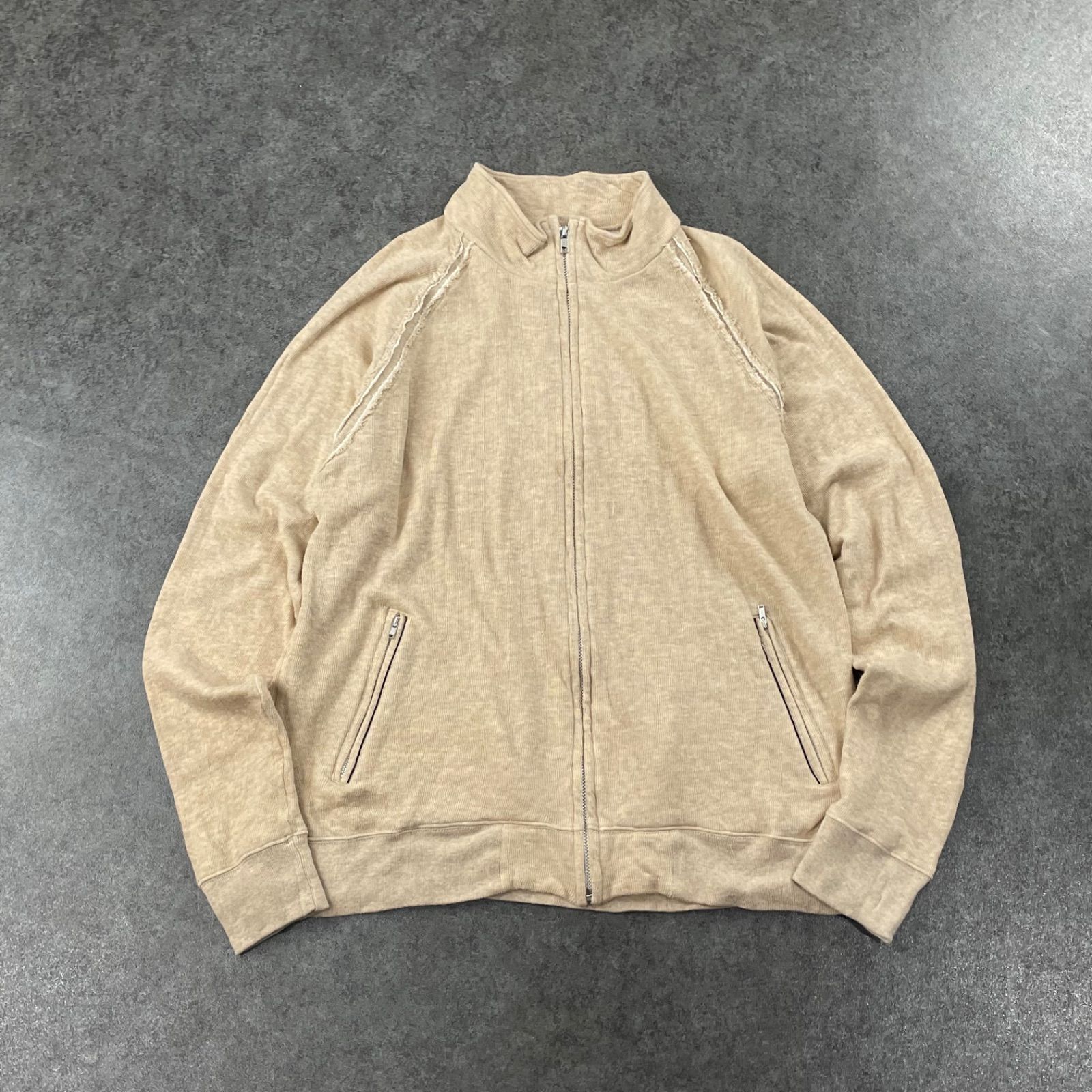 希少 日本製 サンプル品 CABANE de ZUCCa Full-Zip Knit Design Jacket 