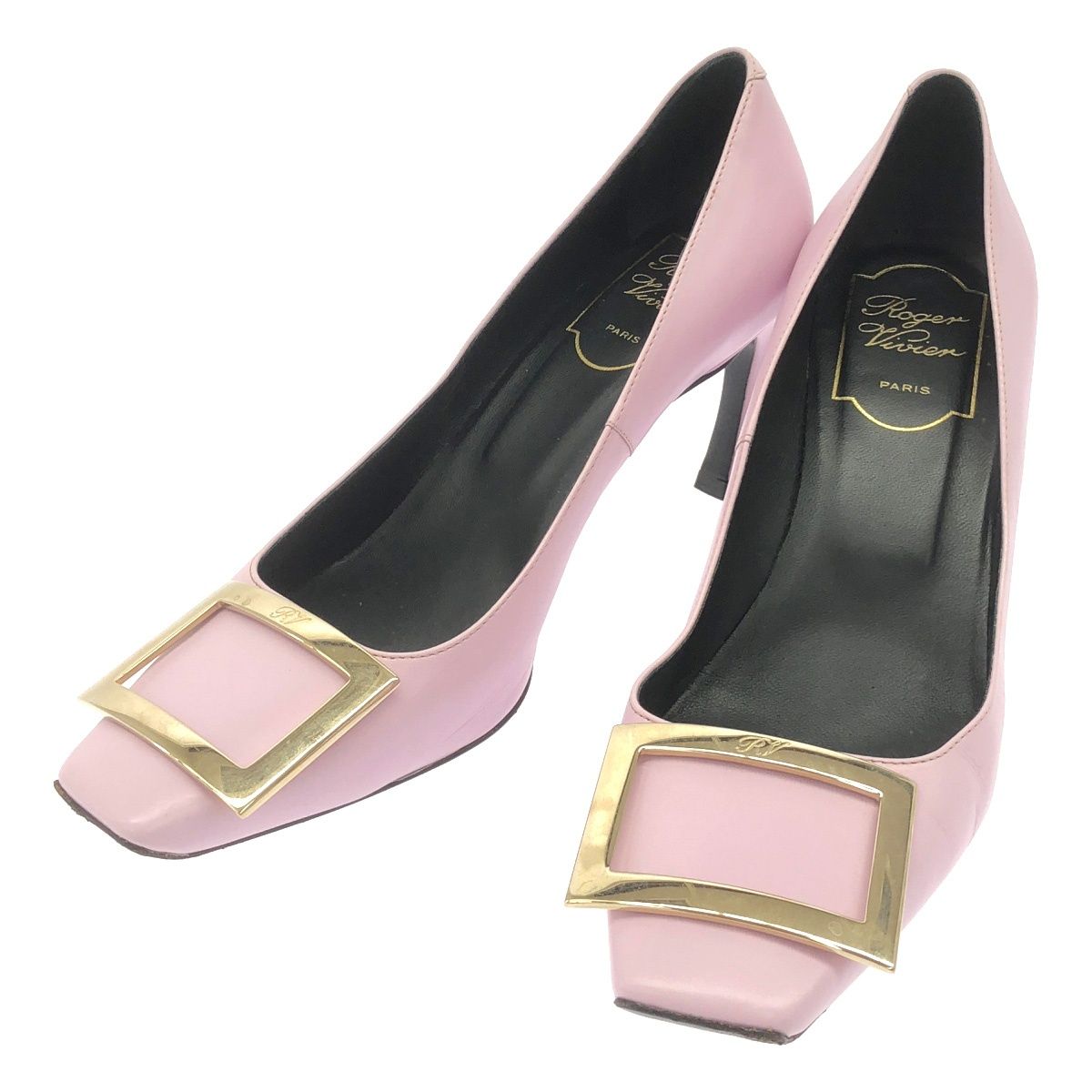 Roger Vivier ロジェ ヴィヴィエ スクエアトゥパンプス ピンク 36 1/2