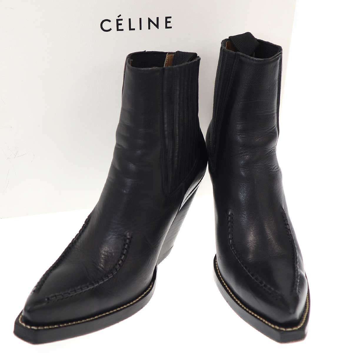 CELINE バンバンブーツ　フィービーファイロ【36.5】フィービー期　黒 CELINE - 新品/36 CELINE セリーヌ フィービー ファイロ期 ブーツ