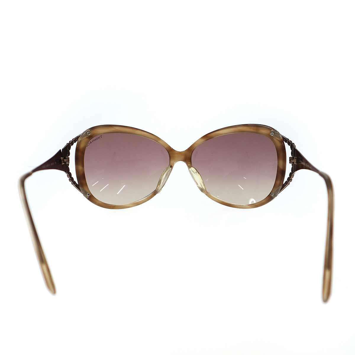 美品 ティファニー サングラス レディース べっ甲 ラインストーン ボストン TIFFANY&Co ティファニー ラインストーンデザイン サングラス アイ