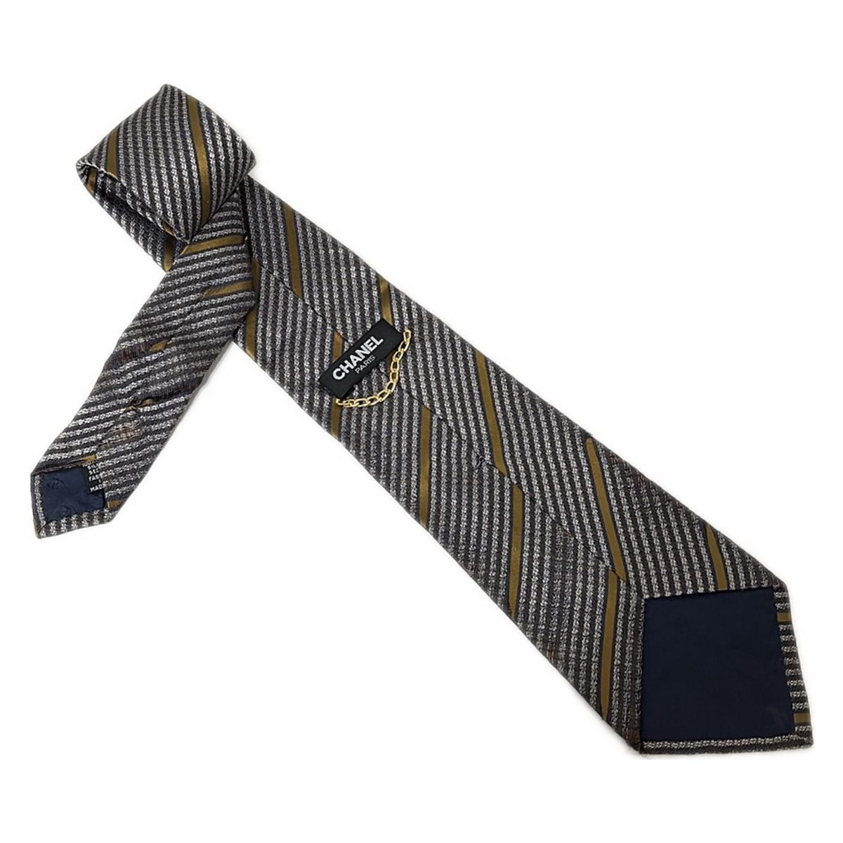 CHANEL(シャネル) ネクタイ メンズ - ダークブラウン×ブラウン×ライト