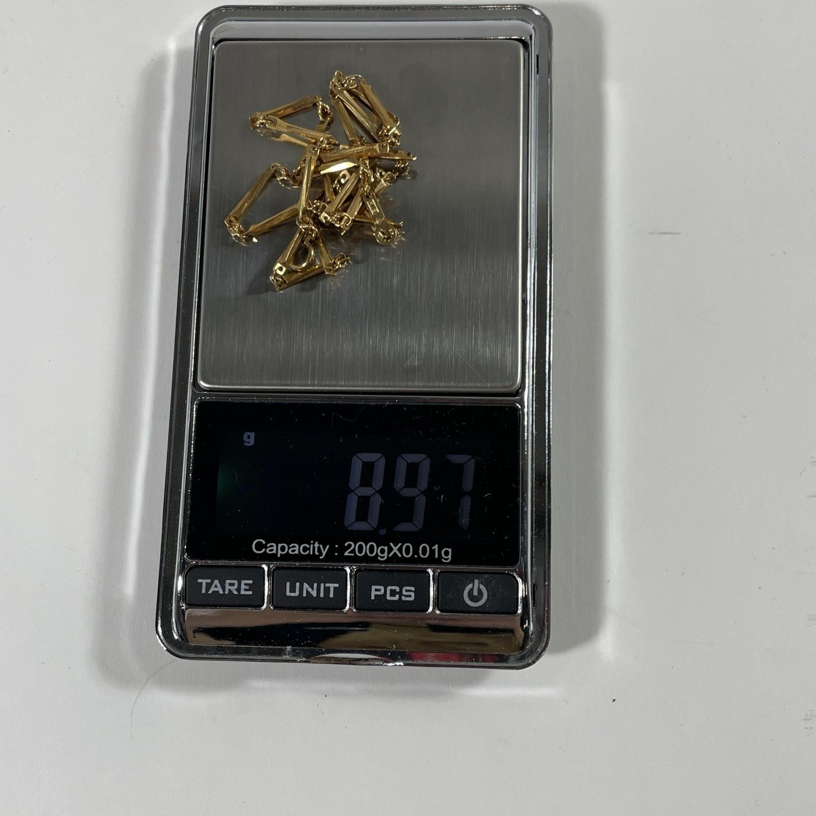 ☆ K18刻印 18金 ゴールド デザインチェーンネックレス 切子チェーン