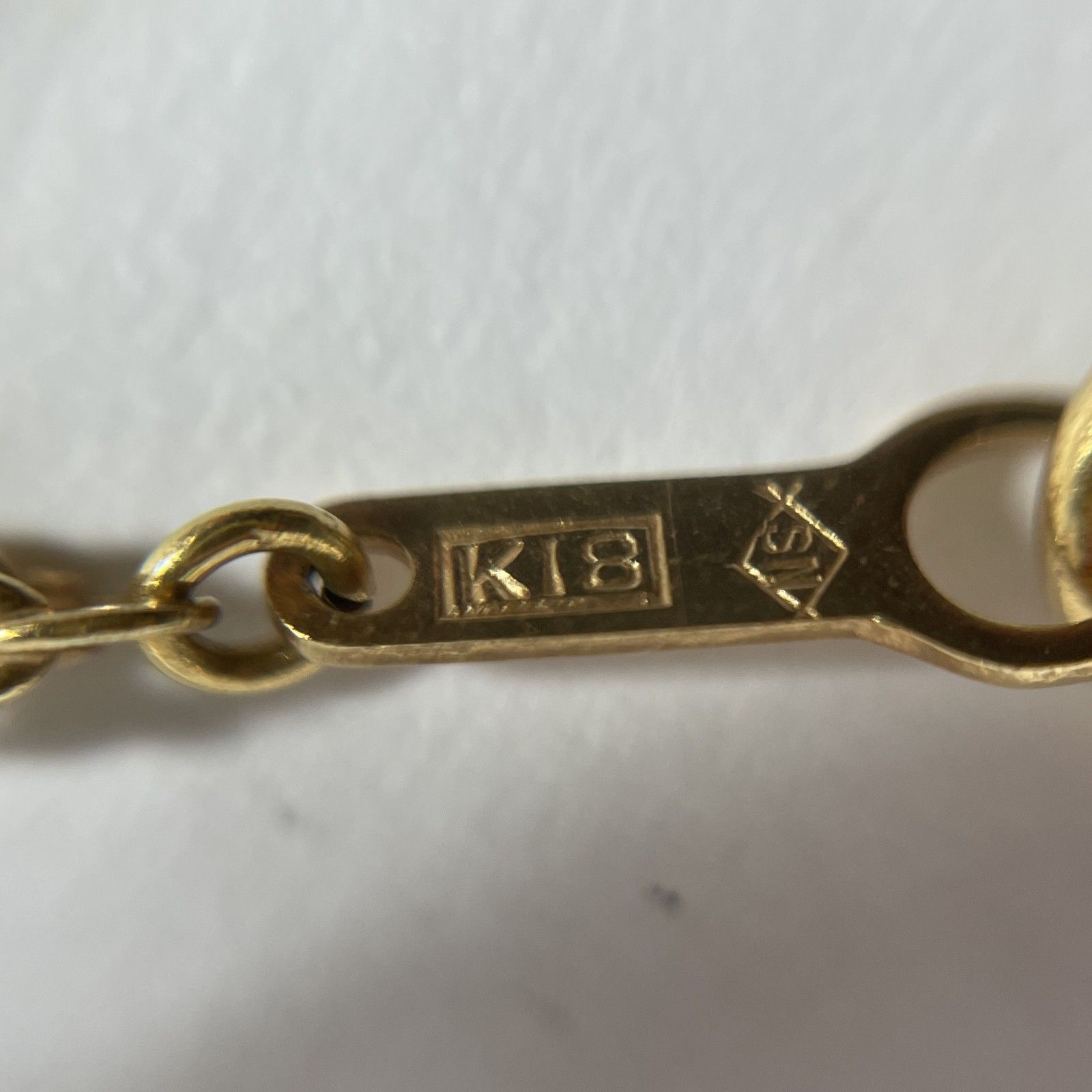 ☆ K18刻印 18金 ゴールド デザインチェーンネックレス 切子チェーン