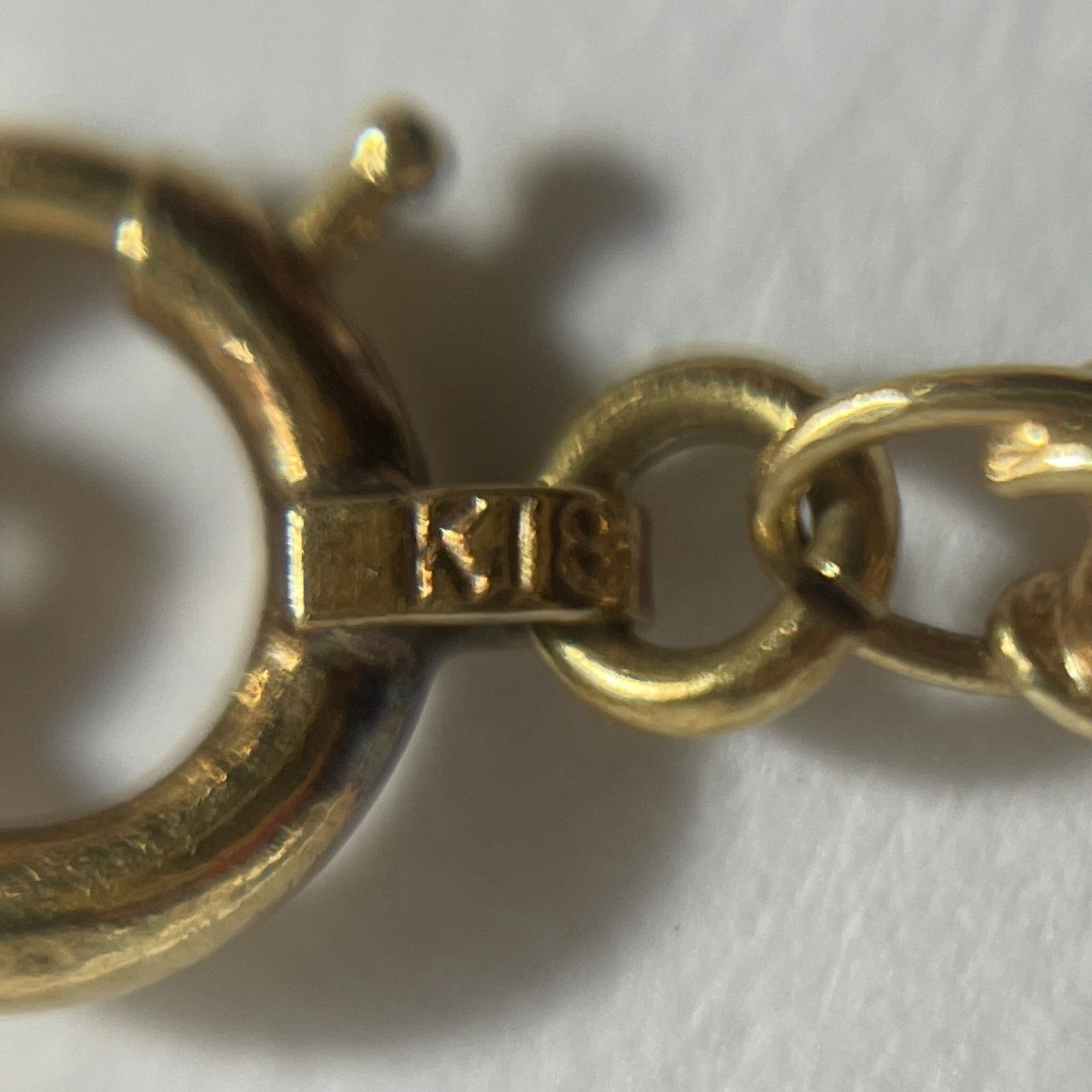 ☆ K18刻印 18金 ゴールド デザインチェーンネックレス 切子チェーン