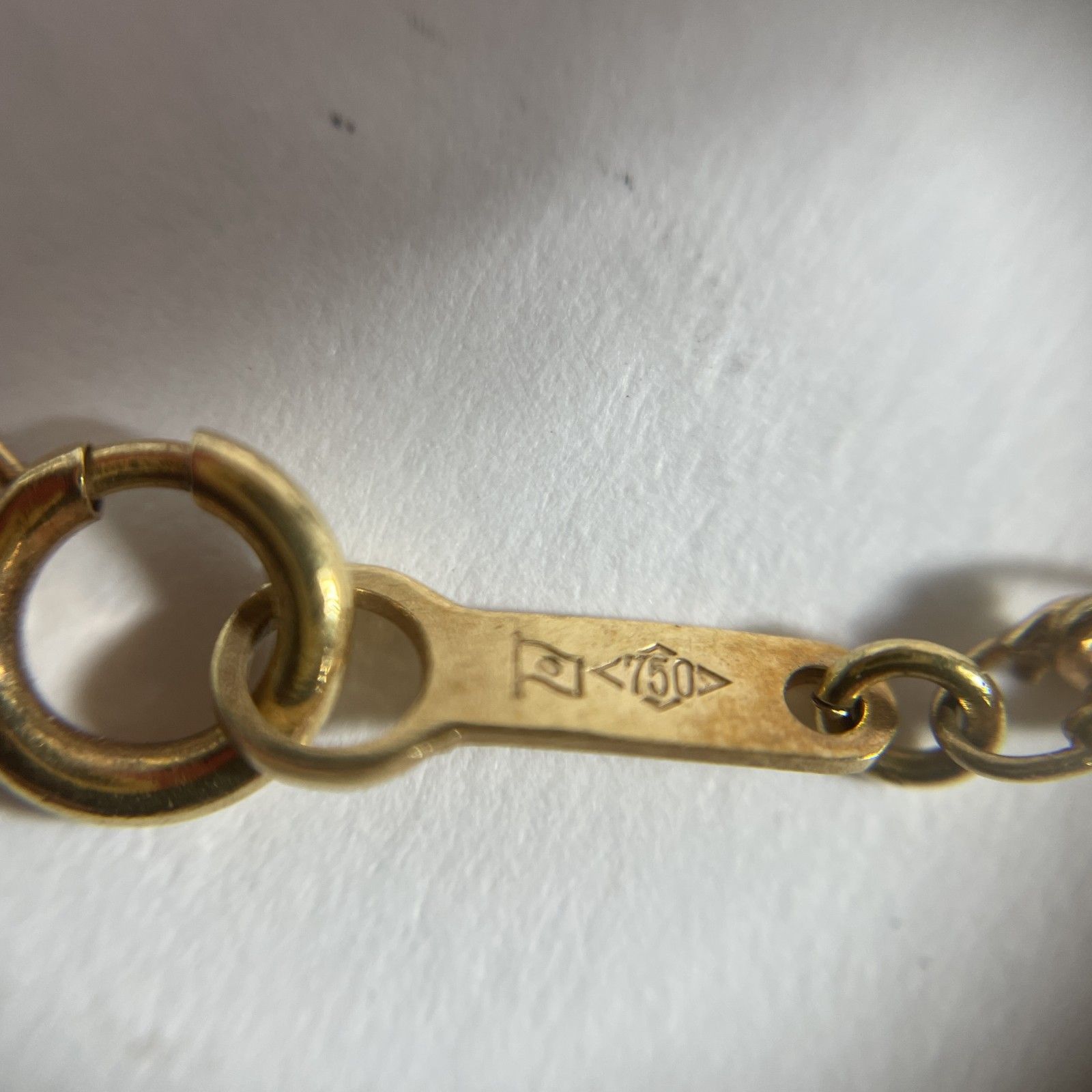 ☆ K18刻印 18金 ゴールド デザインチェーンネックレス 切子チェーン