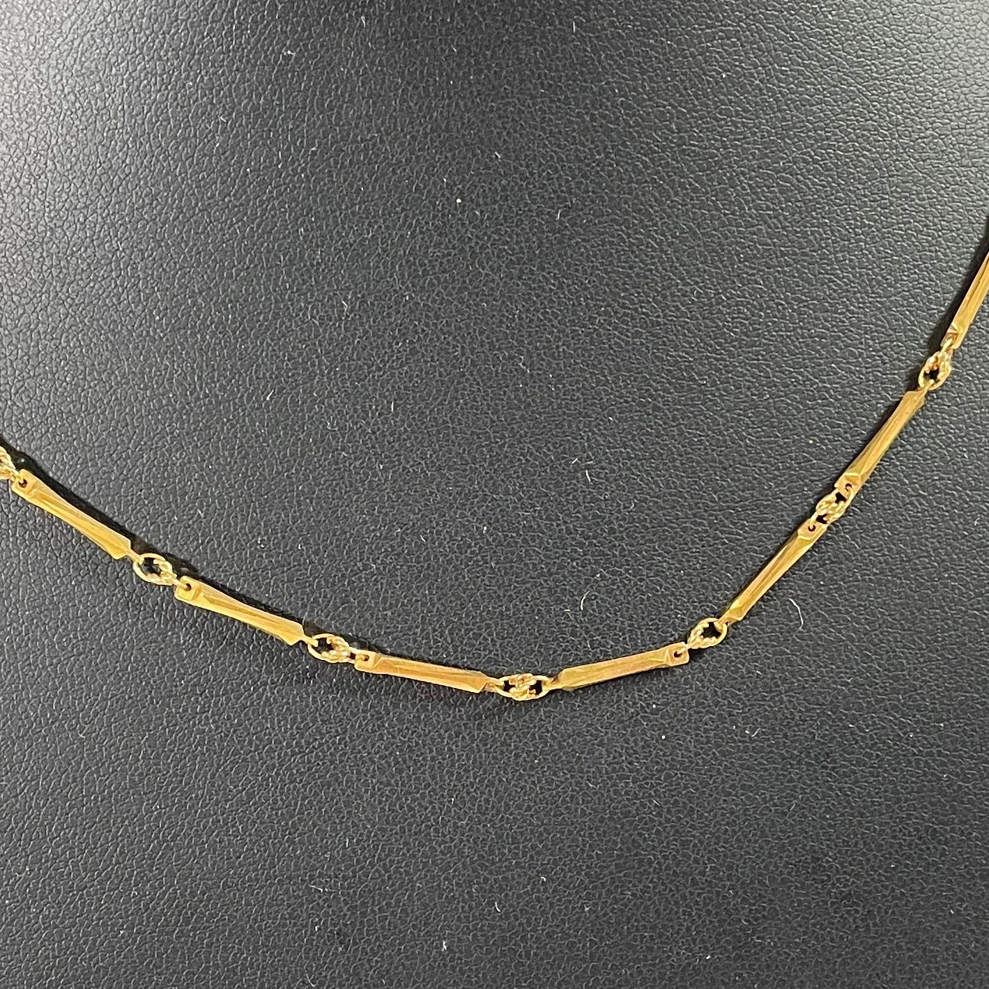 K18ネックレス切子チェーンネックレス刻印あり K18/18金 切子ネックレス チェーン 首回り39.5cm 4.4g 造幣局検定刻印