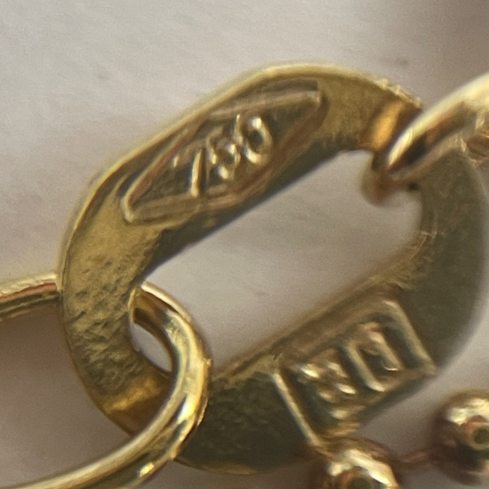 ☆ 750刻印 18金 ゴールド チェーンネックレス ピエロトップス付き