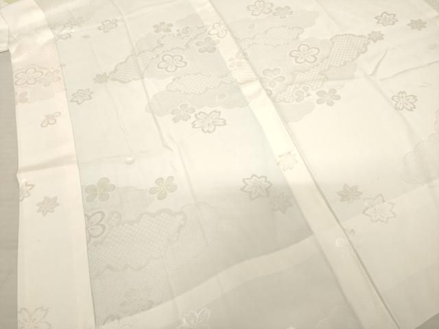 平和屋着物○振袖用長襦袢 無双仕立て 舞花地紋 半衿刺繍 正絹 逸品