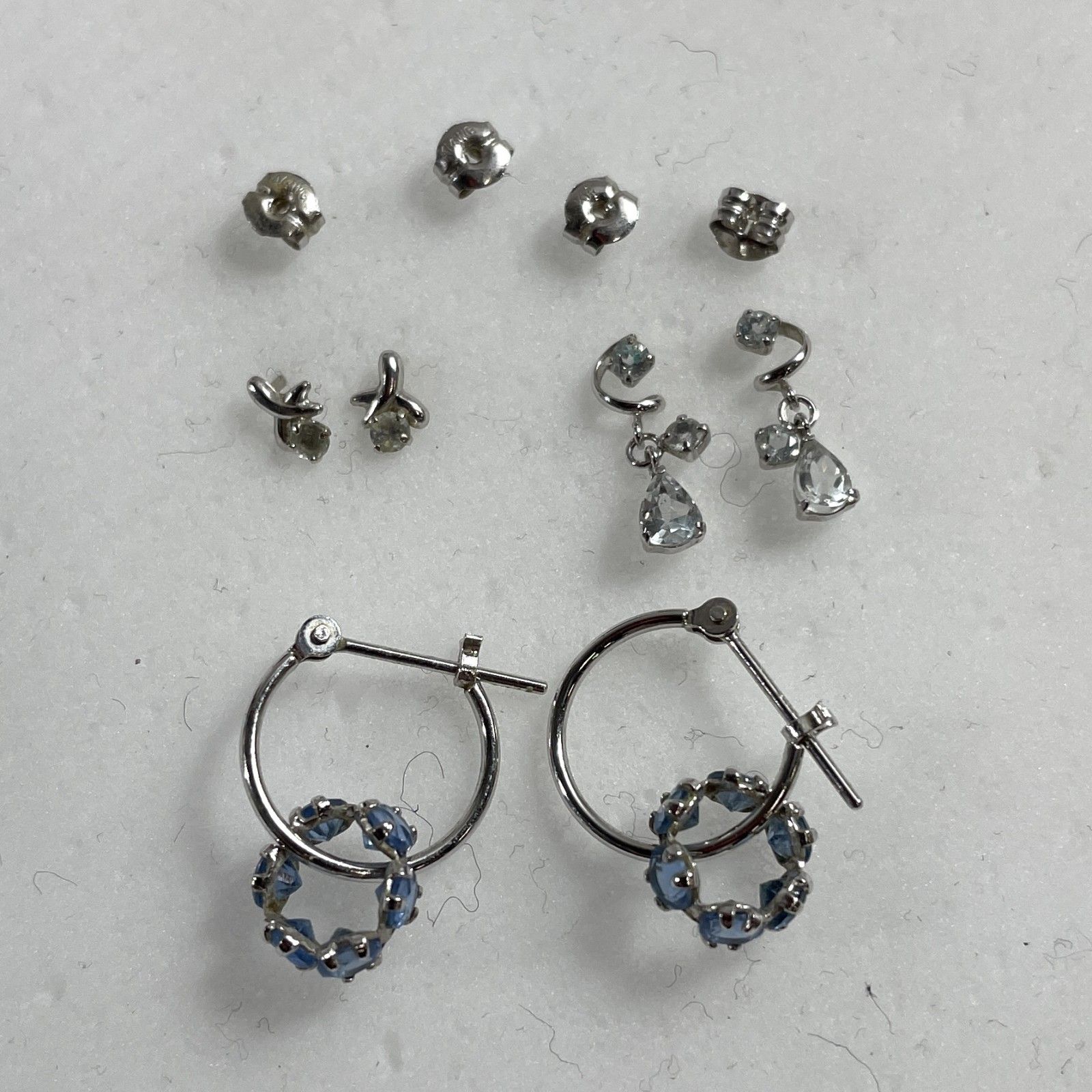 K14WG刻印　ピアス　両耳用 ☆ K14WG刻印 14金 ホワイトゴールド 両耳ピアス アソート 3組セット