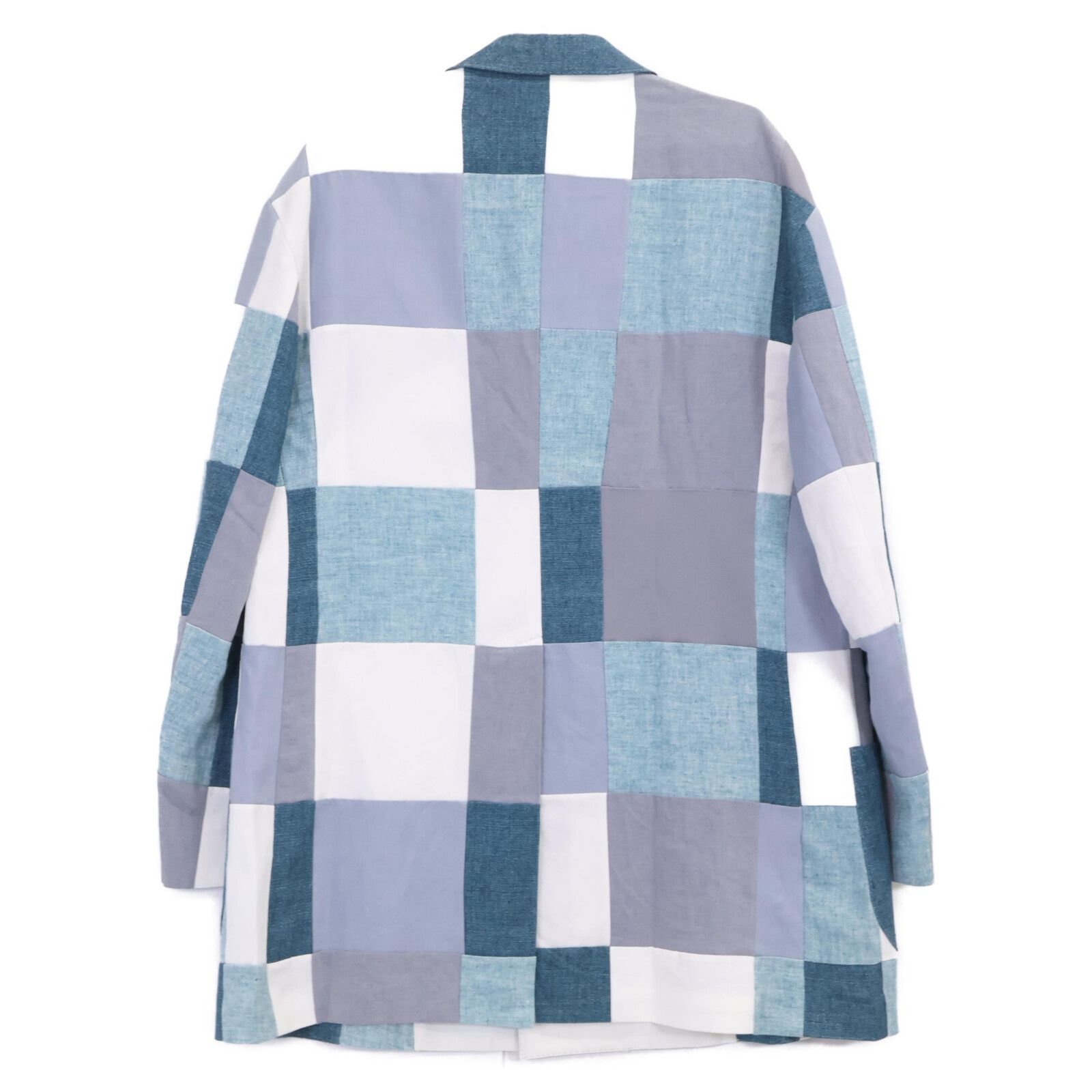 DOLCE&GABBANA ドルチェアンドガッバーナ ﾌﾞﾙｰ系 ﾊﾟｯﾁﾜｰｸ ﾃｰﾗｰﾄﾞｼﾞｬｹｯﾄ