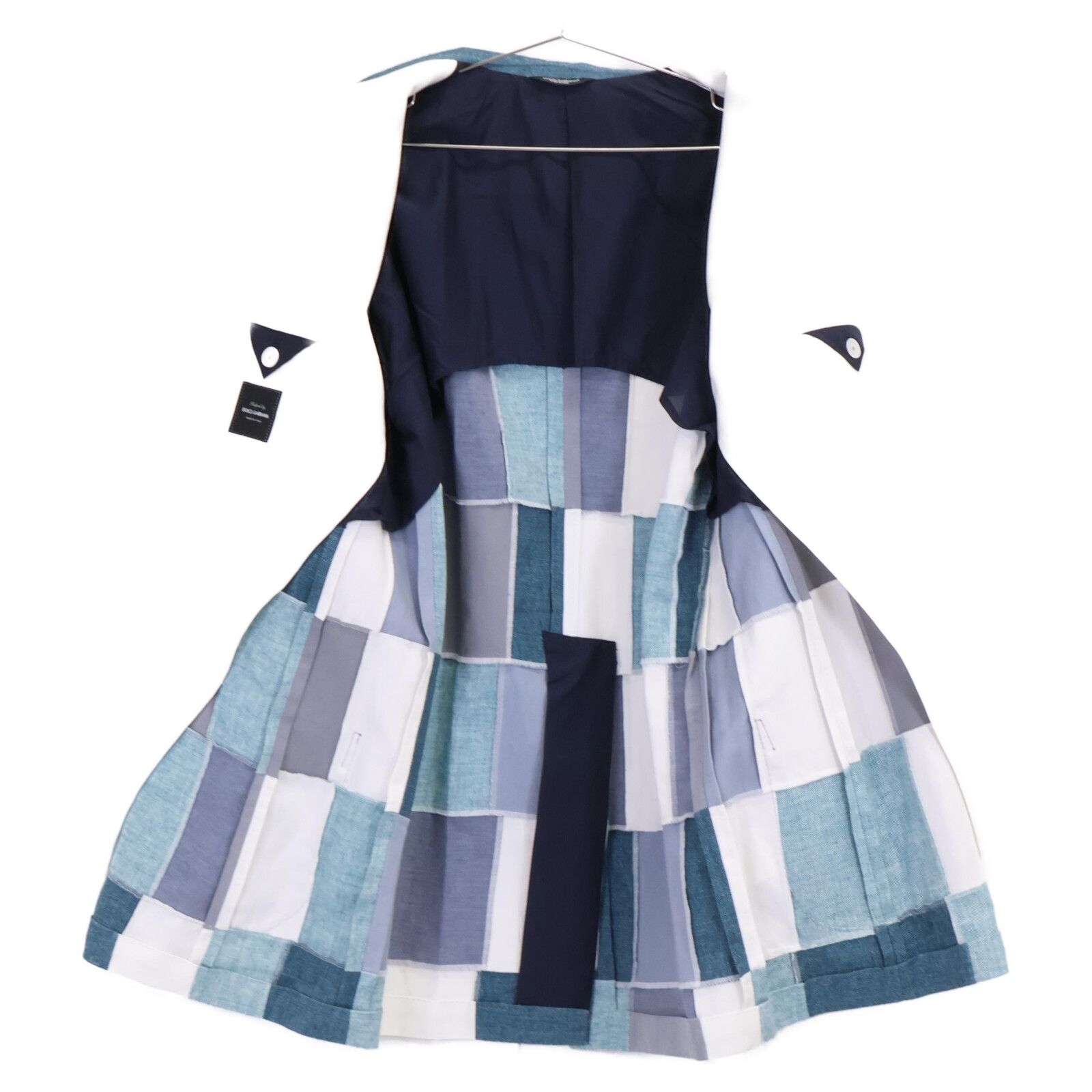 DOLCE&GABBANA ドルチェアンドガッバーナ ﾌﾞﾙｰ系 ﾊﾟｯﾁﾜｰｸ ﾃｰﾗｰﾄﾞｼﾞｬｹｯﾄ