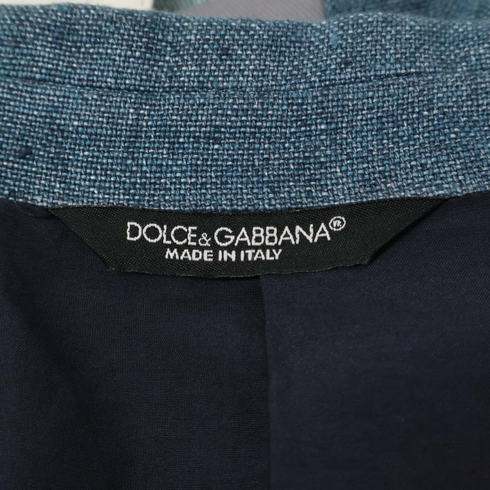 DOLCE&GABBANA ドルチェアンドガッバーナ ﾌﾞﾙｰ系 ﾊﾟｯﾁﾜｰｸ ﾃｰﾗｰﾄﾞｼﾞｬｹｯﾄ