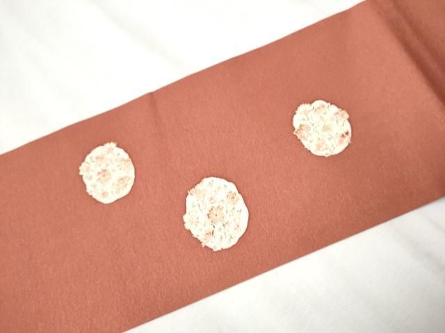 平和屋着物○九寸名古屋帯 手描き 花丸文 金彩 正絹 逸品 CABA1084hy