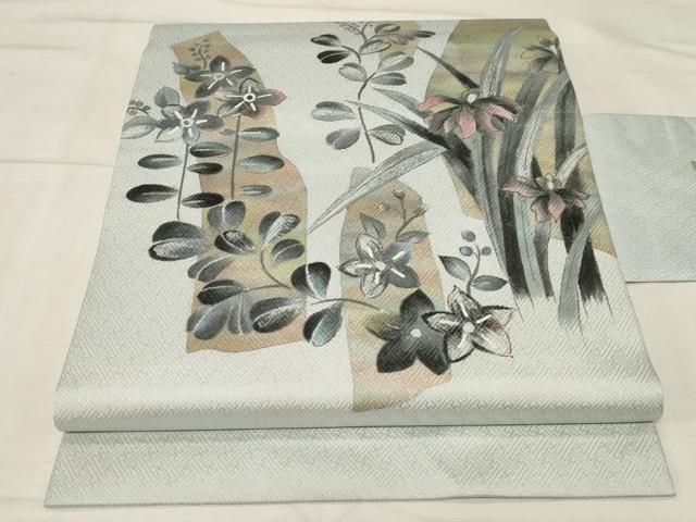 平和屋着物●九寸名古屋帯　手描き　草花文　正絹　逸品　CABA2189dy 平和屋着物○九寸名古屋帯 手描き 草花文 正絹 逸品 CABA2189dy - メルカリ