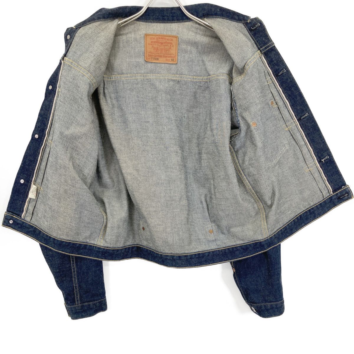 【40】71506xx LEVIS LEVI'S / 90's 71506XX 1st denim jacket WWⅡ Size 38 [EXC] limited