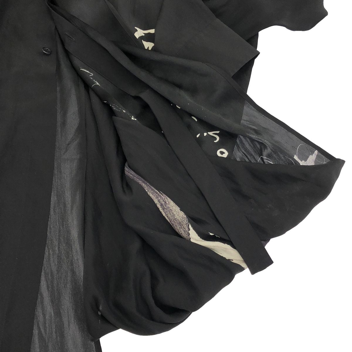 98ss Yohji Yamamoto femme シルクブラウス ブラック 98ss Yohji Yamamoto femme シルクブラウス ブラック 98ss Yohji