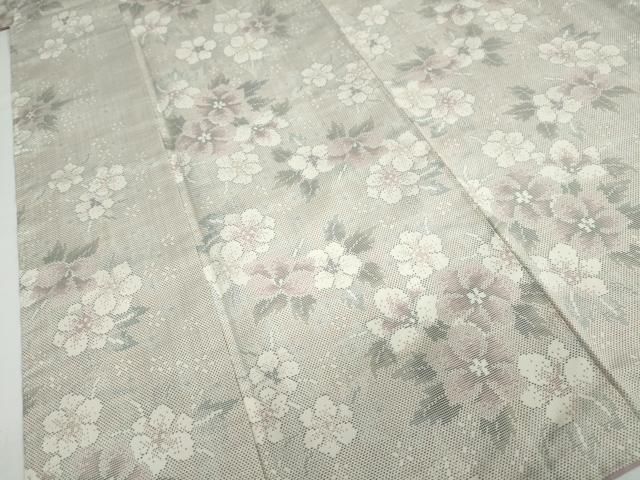 平和屋着物○本場大島紬 白大島 9マルキ 舞花文 正絹 逸品 DAAY5752ud