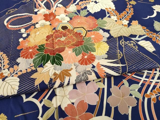 平和屋着物○創業460年・千總 振袖 駒刺繍 鳳凰花文 金彩 西武百貨店