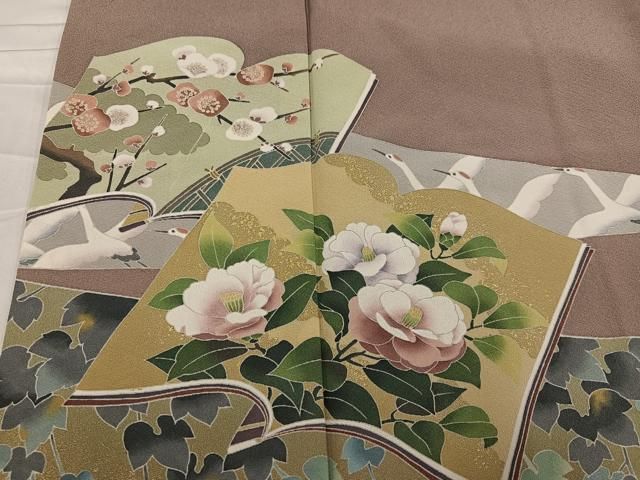 平和屋着物○豪華色留袖 友禅 手描き 桜 金銀彩 正絹 逸品 AABD3958ph 平和