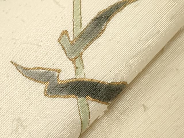 平和屋着物○全通柄九寸名古屋帯 紹巴 更紗花唐草文 正絹 逸品 DAAZ4357cm