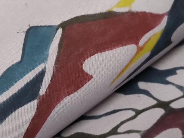 平和屋着物●白泥染の第一人者・絣の魔術師　恵積五郎　九寸名古屋帯　本場大島紬　紅型　遠山文　正絹　逸品　CABA2241dy 平和屋着物○白泥染の第一人者・絣の魔術師