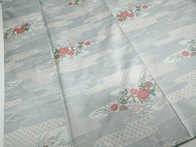 平和屋着物○都喜ヱ門 本場大島紬 本場大島紬 雲霞草花文 藤絹織物謹製