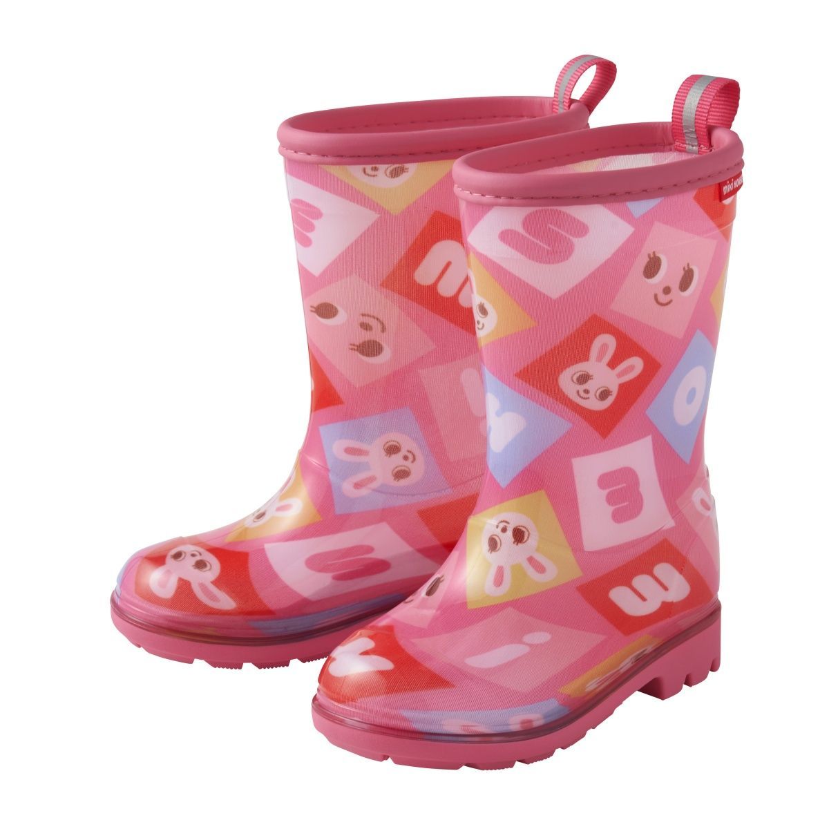 mikihouse ミキハウス 花柄ウサギレインブーツ (08) Pink 14cm 10-9471-684