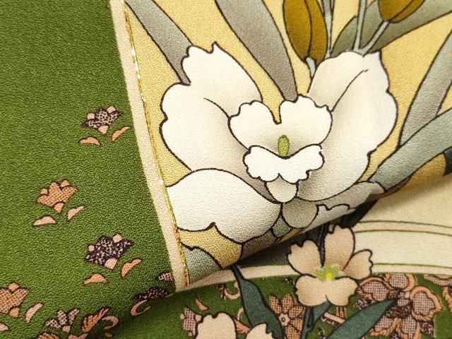 平和屋着物○女優・後藤久美子ブランド 振袖・長襦袢セット 刺繍 花蝶