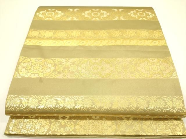 平和屋着物○西陣織 陰山織物謹製 箔屋清兵衛 六通柄袋帯 草木染 正倉