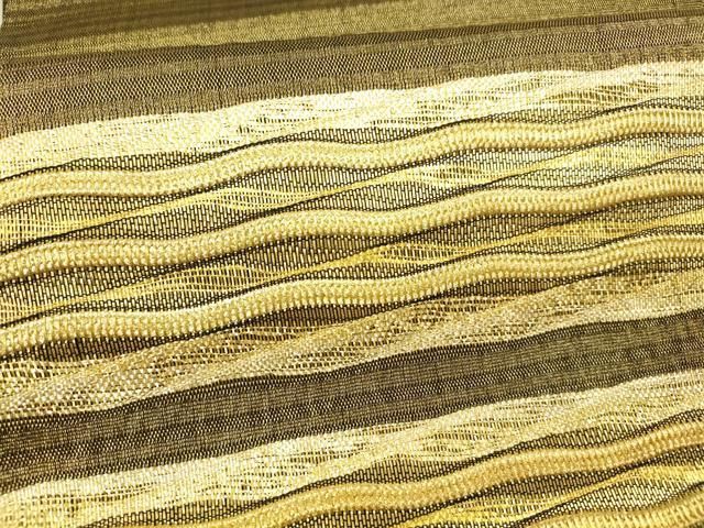 絹 袋帯☆【ひなや工房 くむ・あむ・おる】伊豆蔵明彦 唐組 金糸×紫