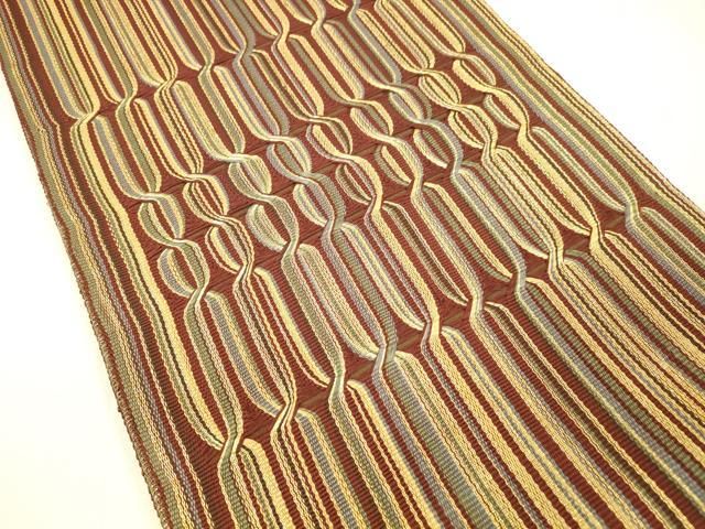 平和屋着物○ひなや工房 くむ・あむ・おる 伊豆蔵明彦 組織 太鼓柄袋帯