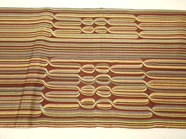 平和屋着物○ひなや工房 くむ・あむ・おる 伊豆蔵明彦 組織 太鼓柄袋帯