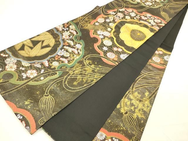 笹の葉模様　細やかな輝き　正絹六通高級袋帯 笹の葉模様 細やかな輝き 正絹六通高級袋帯