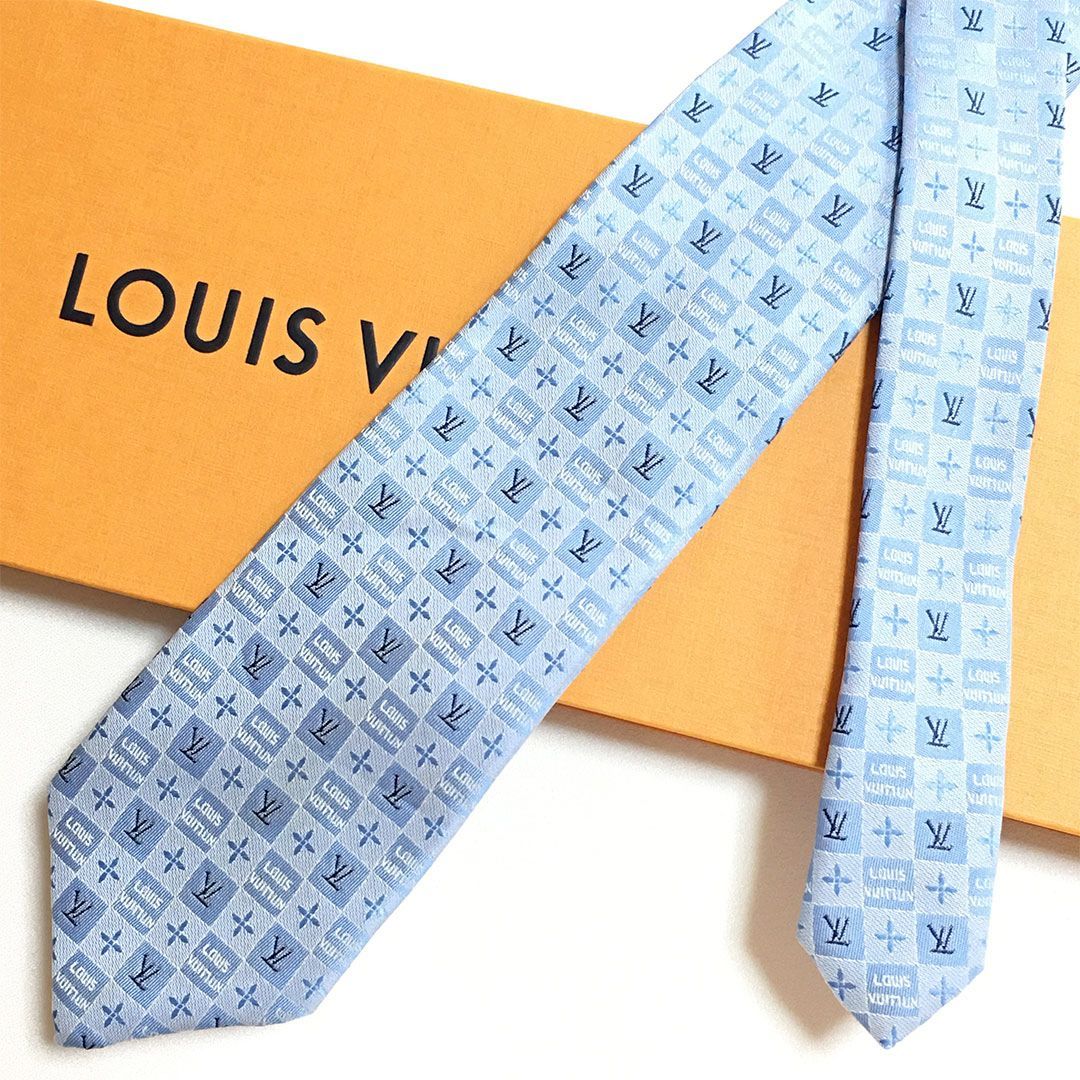 未使用級 ルイヴィトン Louis Vuitton ネクタイ シルク100% ライト
