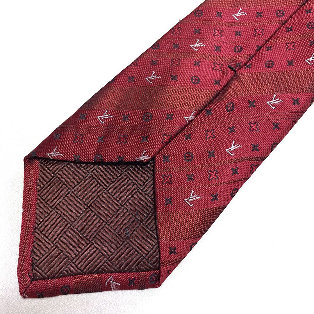 未使用級 ルイヴィトン Louis Vuitton ネクタイ シルク100% ワイン