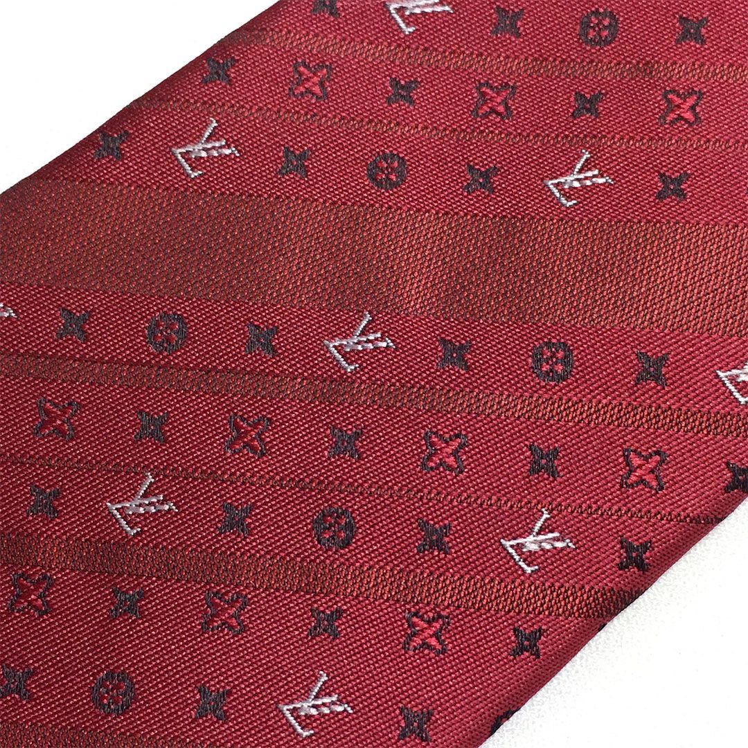 未使用級 ルイヴィトン Louis Vuitton ネクタイ シルク100% ワイン