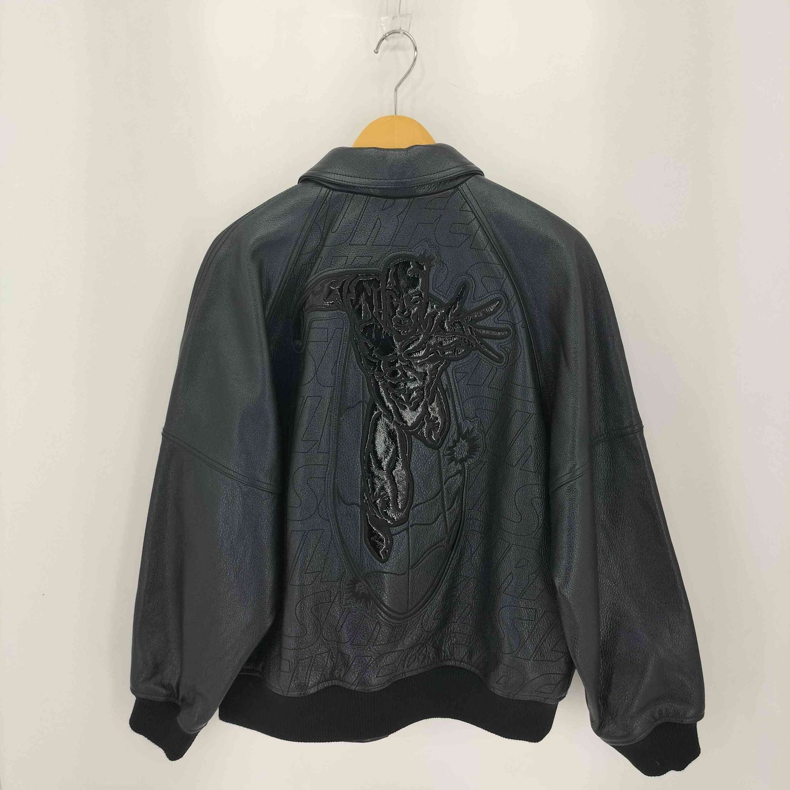 シュプリーム Supreme Silver Surfer Leather Varsity Jacket シルバー