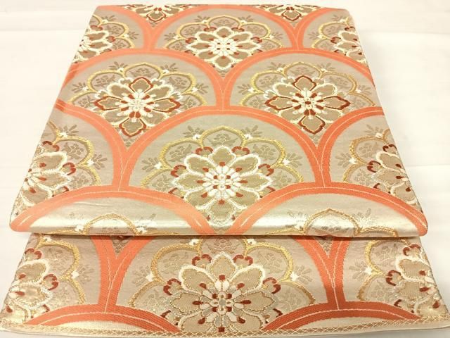 平和屋着物○金秀絵紬 青海波 間道 反端付き 正絹 逸品 AABC3256ck