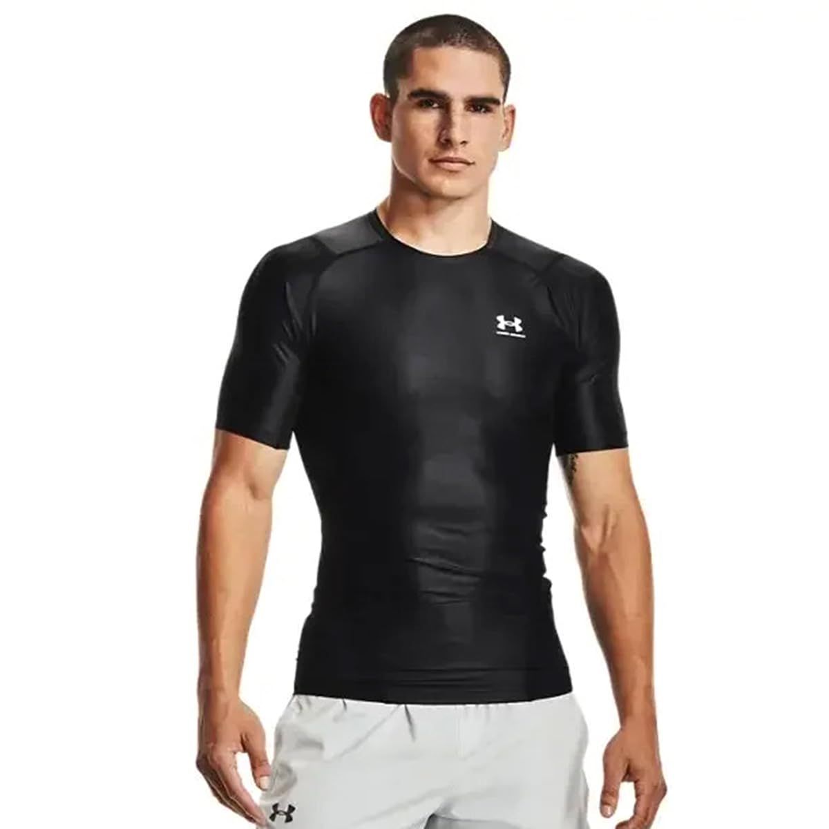 [アンダーアーマー] UA HG IsoChill Comp SS [Black / / White] [XL]
