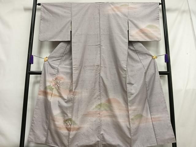 平和屋着物●紬　訪問着　変わり横段文　金糸　正絹　逸品　AABC5096zg 平和屋着物○紬 訪問着 変わり横段文 金糸 正絹 逸品 AABC5096zg 平和