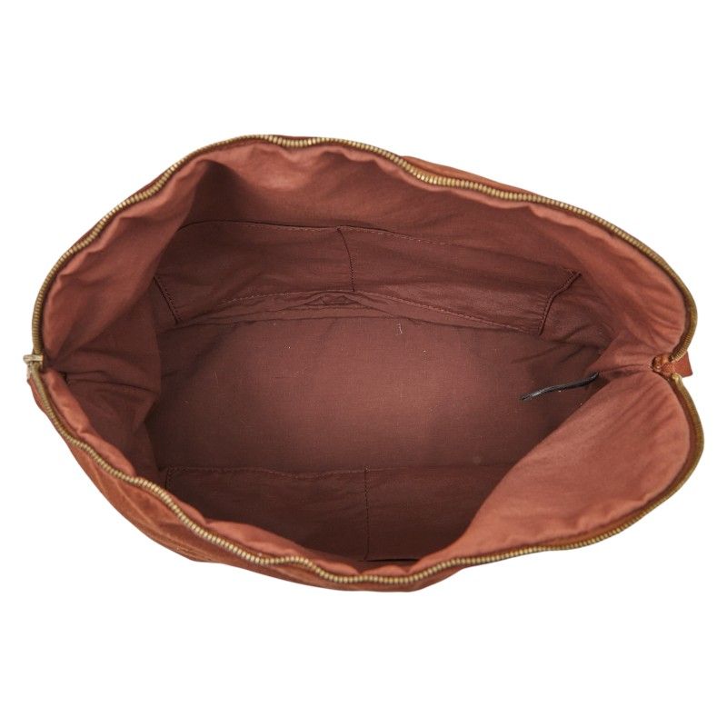 エルメス ボリードポーチGM ブラウン コットン レディース HERMES【1