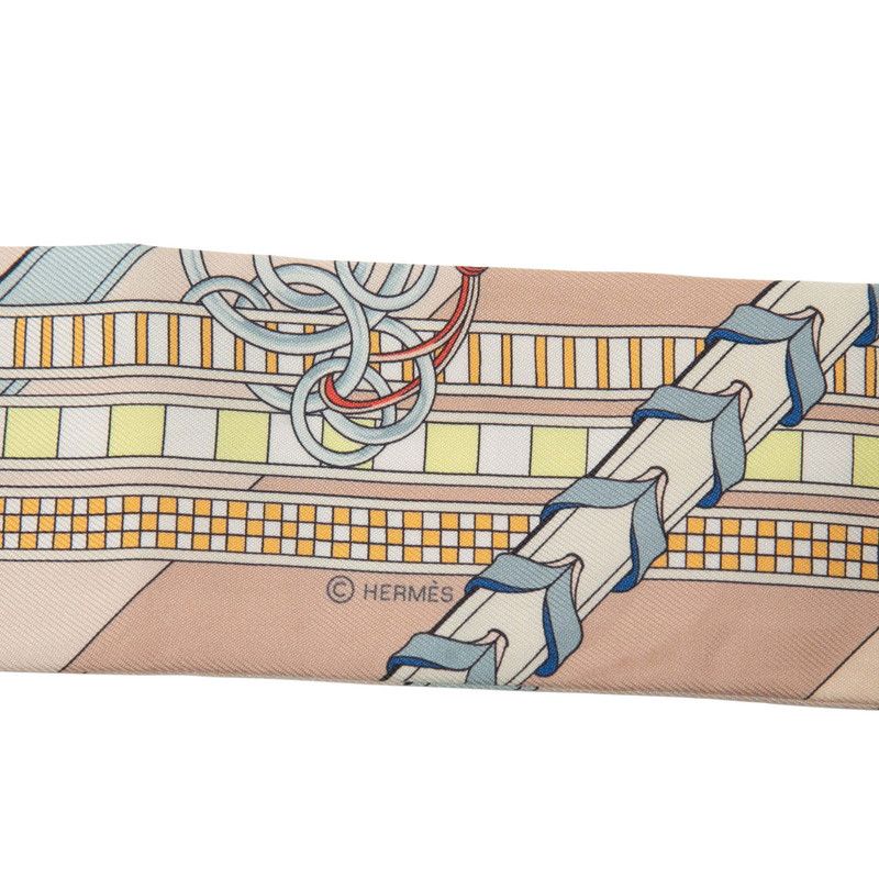 エルメス ツイリー Brides et Gris-Gris 馬勒とチャーム ベージュ