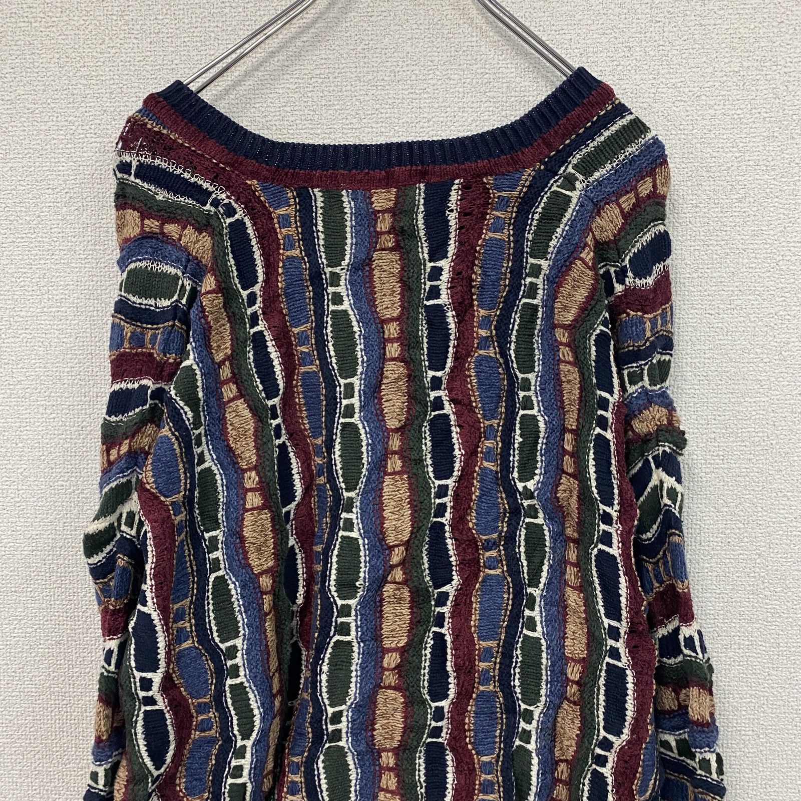 古着 used 90s～ LINKSPORT COOGI風コットンニットセーター 3Dニット